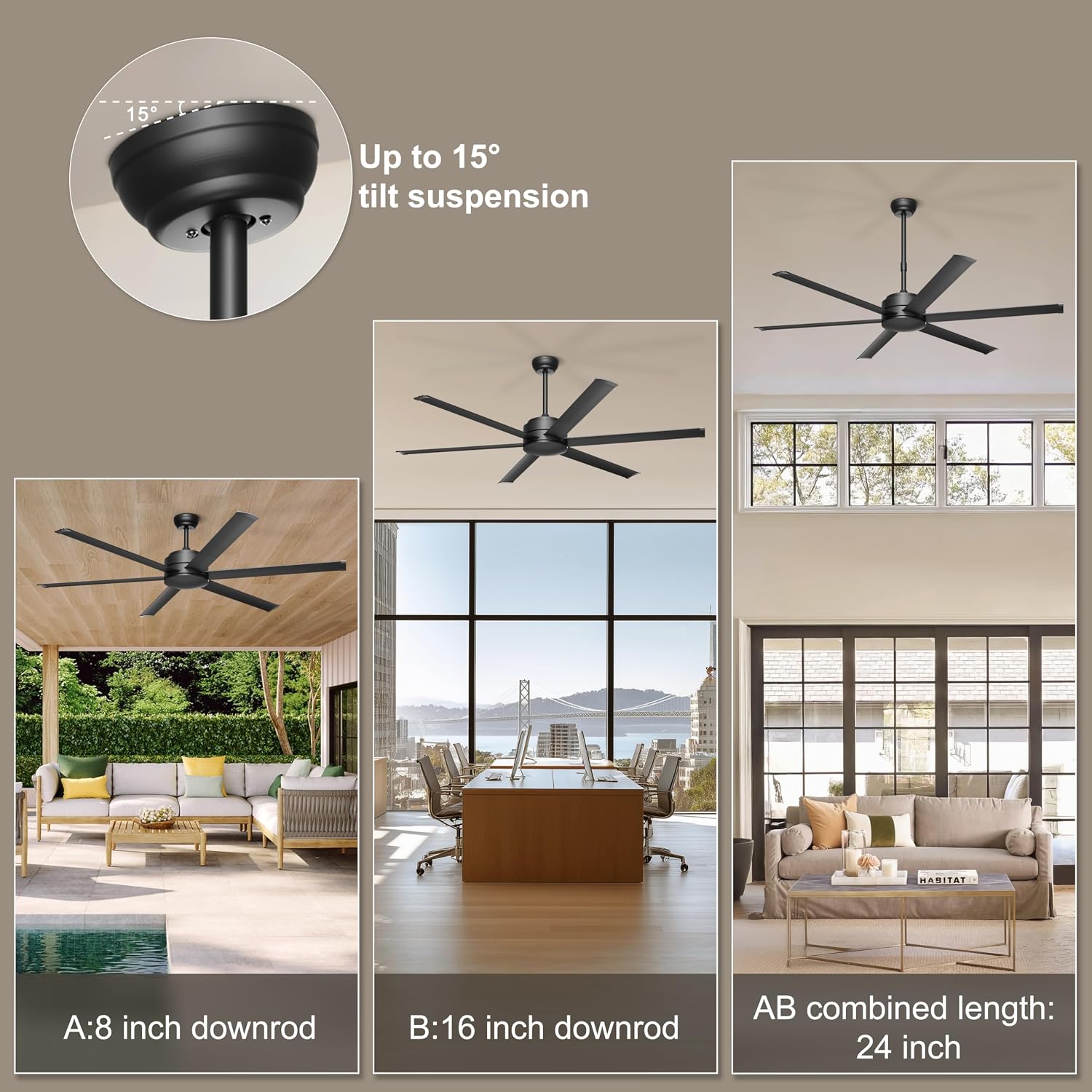 Detalle de Ohniyou Ceiling Fan 60-Inch