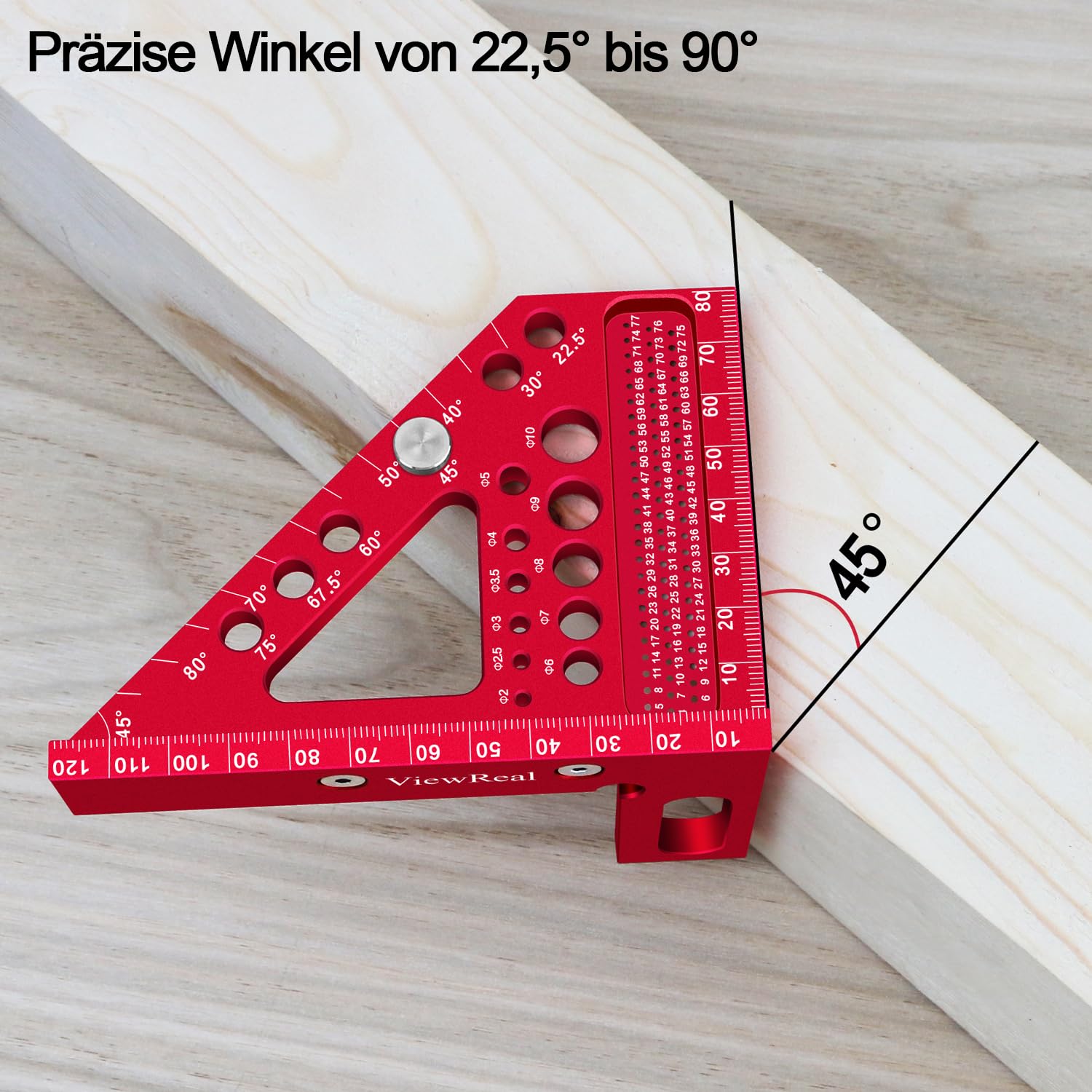 Thumbnail 3 de 3D-Gehrungswinkel 22,5–90° Multifunktions-Winkelmaß 🪚