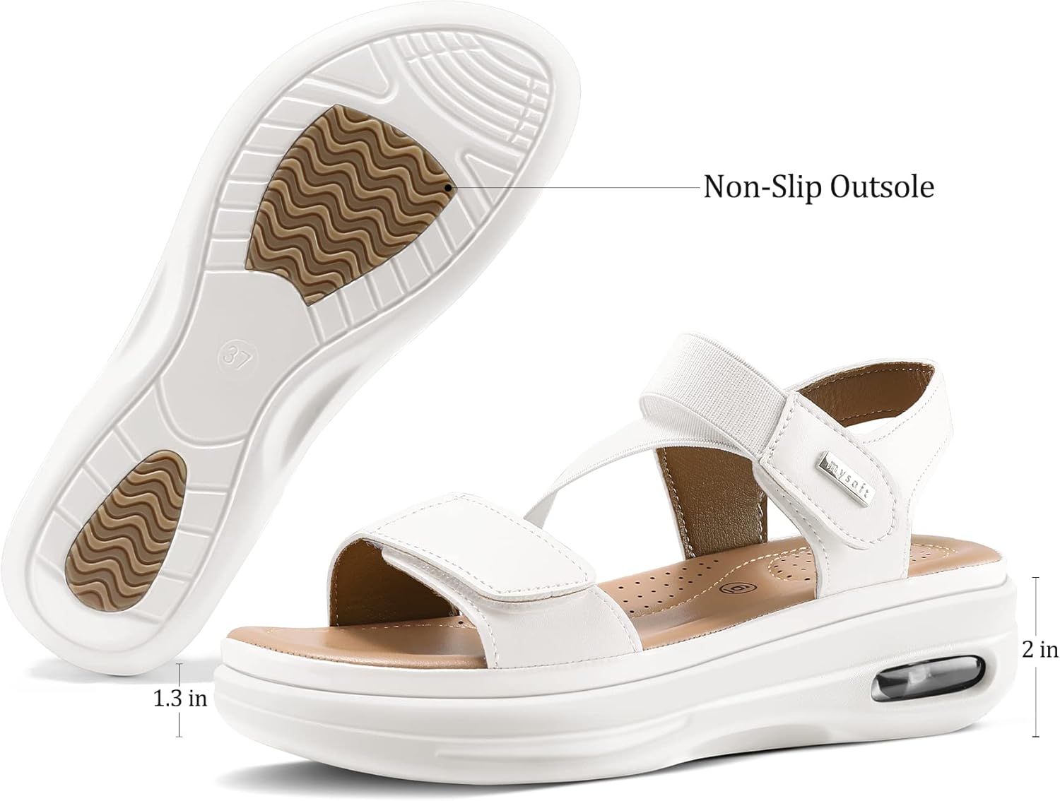 Thumbnail 4 de mysoft Women's Summer Walking Sandals with Air Cushion and Platform