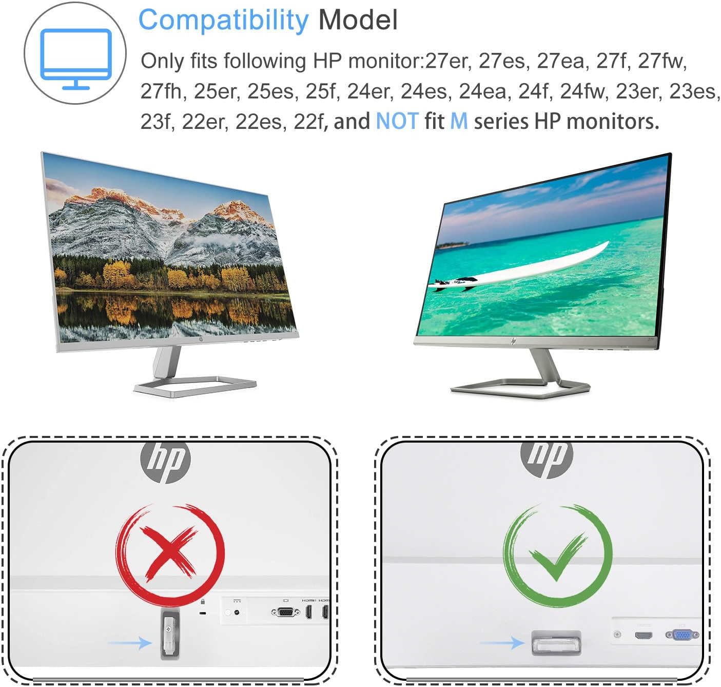 Detalle 1 de IFCASE 高耐久VESAアダプター HP er/es/f/fwシリーズ対応 ステンレス製・ブラック
