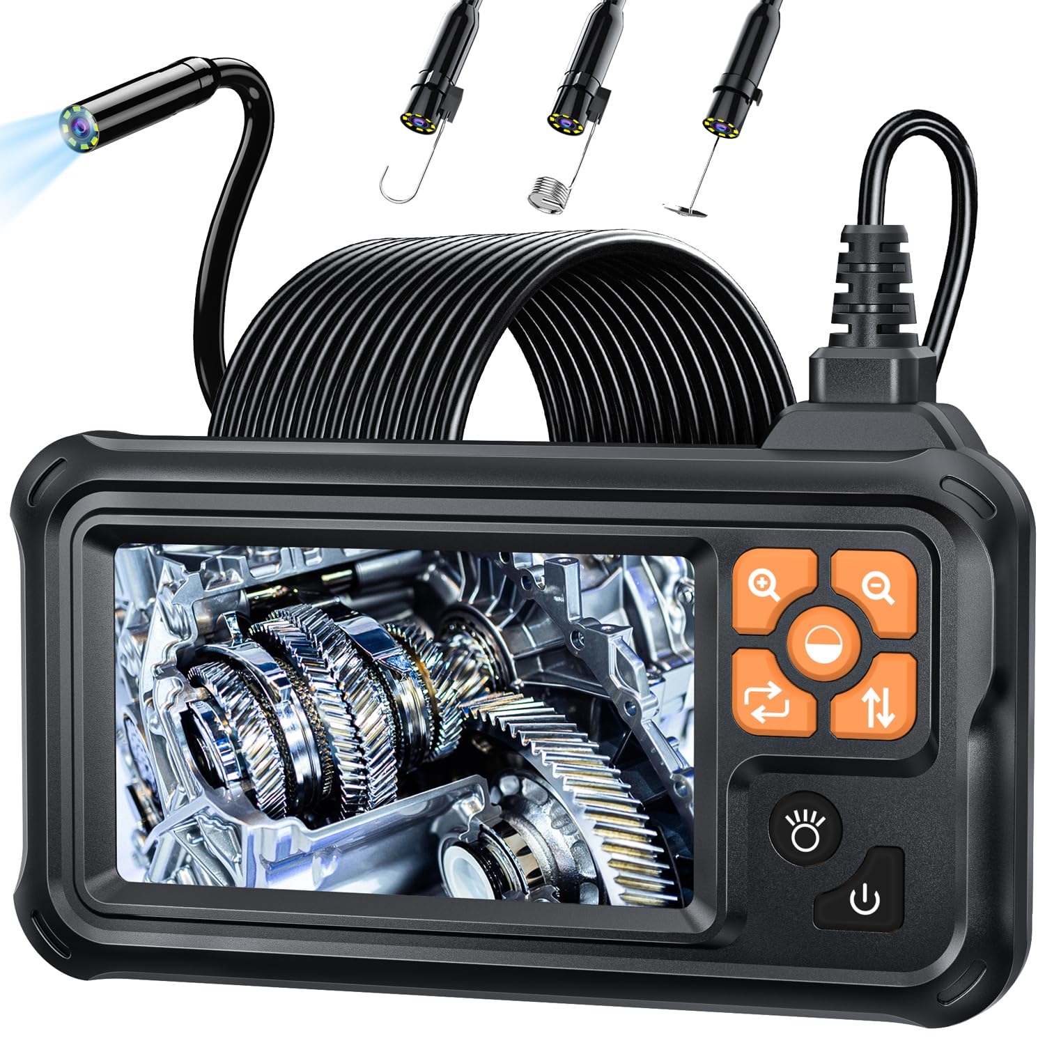 Detalle de SKYBASIC 5M Industrial Endoscope Camera, 4.3-Inch LCD, 8 LED Lights