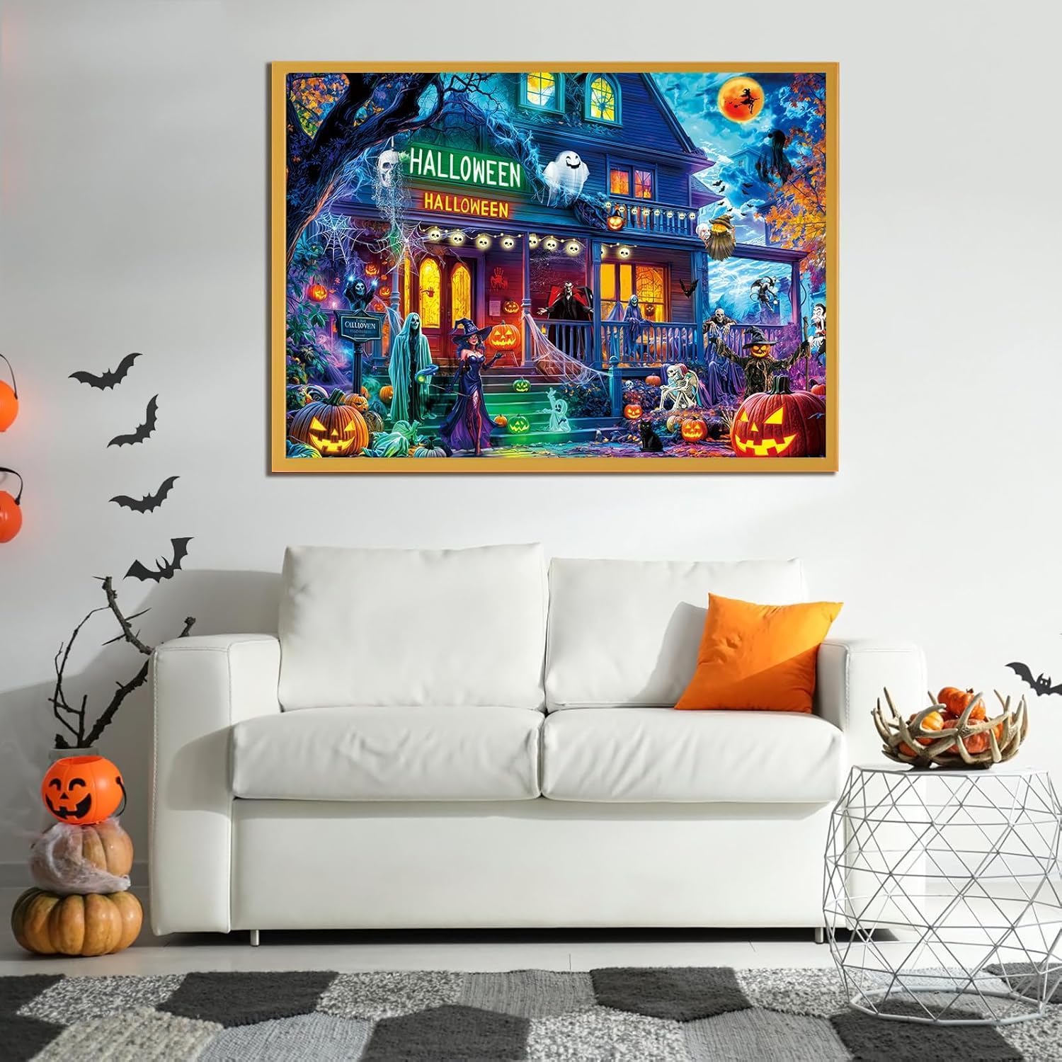 Thumbnail 6 de HUADADA Halloweenpussel med 1 000 bitar och motiv av ett gammalt hus