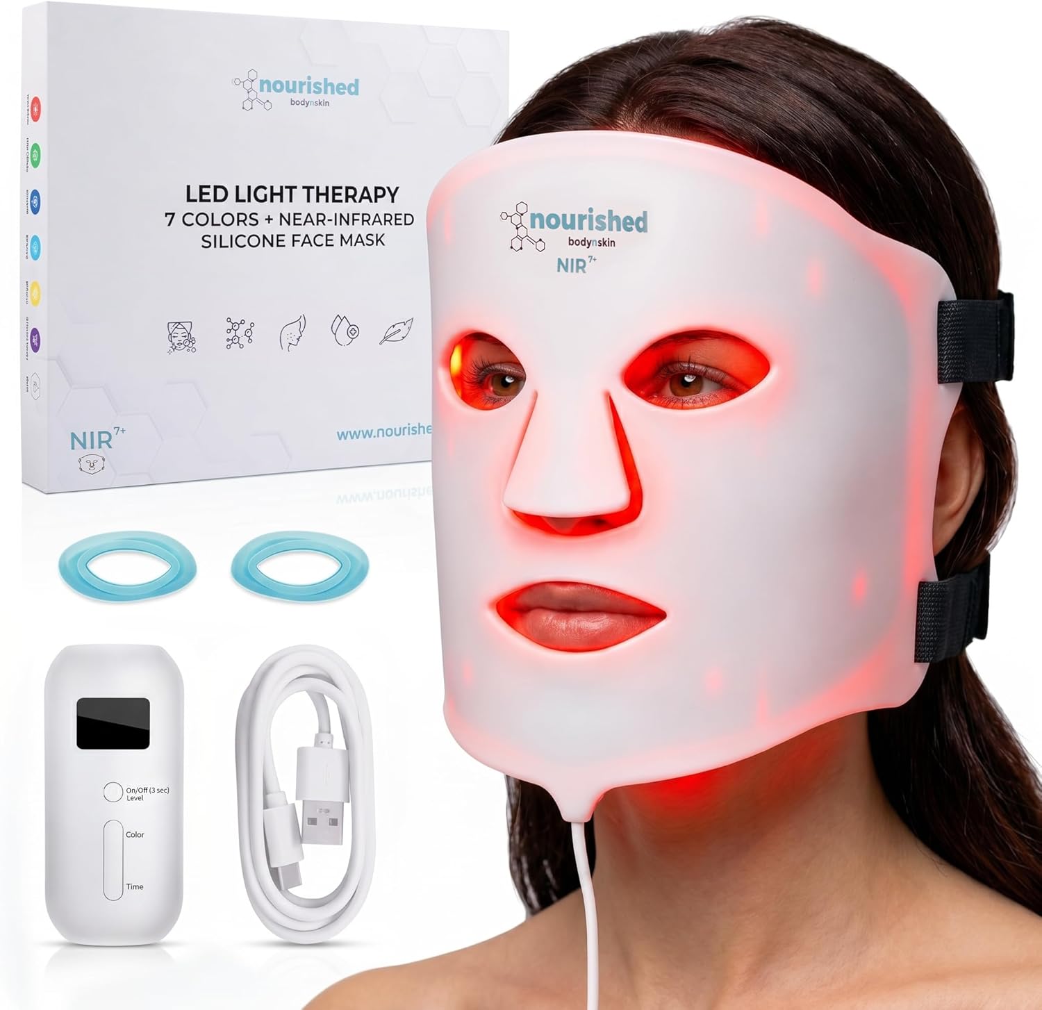 Detalle de Nourished Bodynskin Maschera LED Viso 7 Colori 114 LED