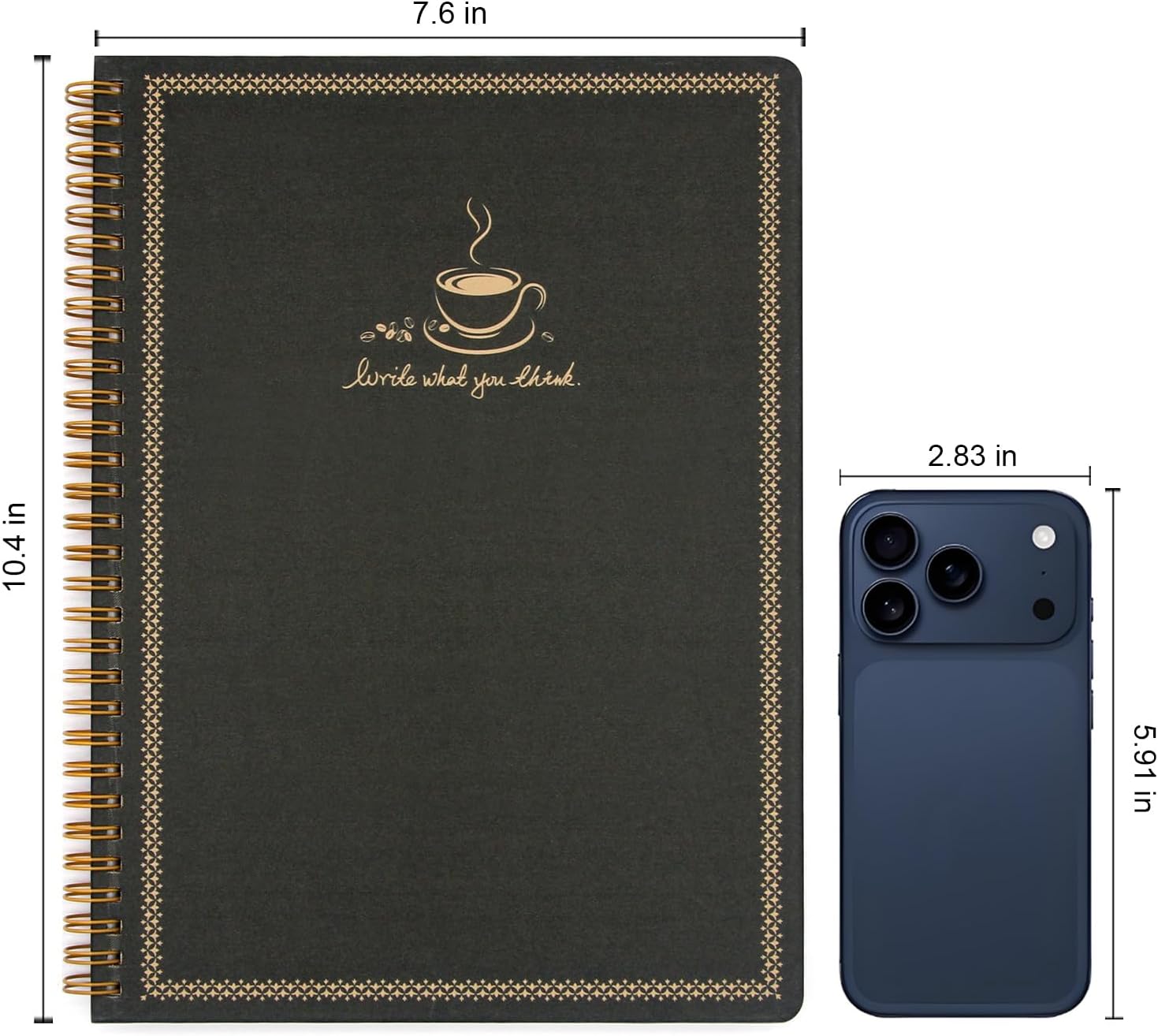 Detalle de WETLOTE Fabric Spiral Notebook, 7.5 x 10.2 Inches, 160 Pages, 80g Paper