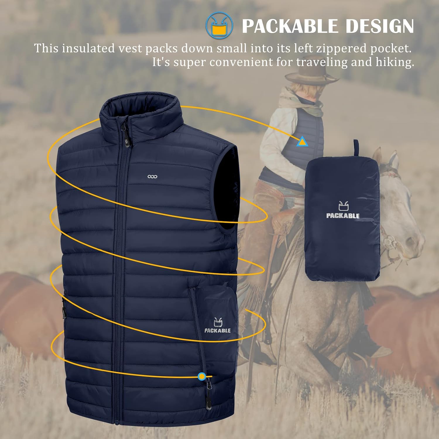 Thumbnail 2 de 33,000ft gilet for men, packable puffer vest