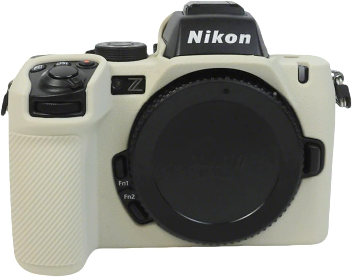 Detalle de Z50 II Hülle aus weichem Silikon für Nikon Z50 II – ultradünn, gebrochenes Weiß