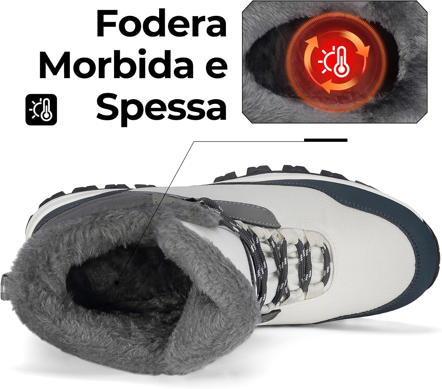 Detalle 2 de Mishansha Stivali da donna invernali antiscivolo 36–42