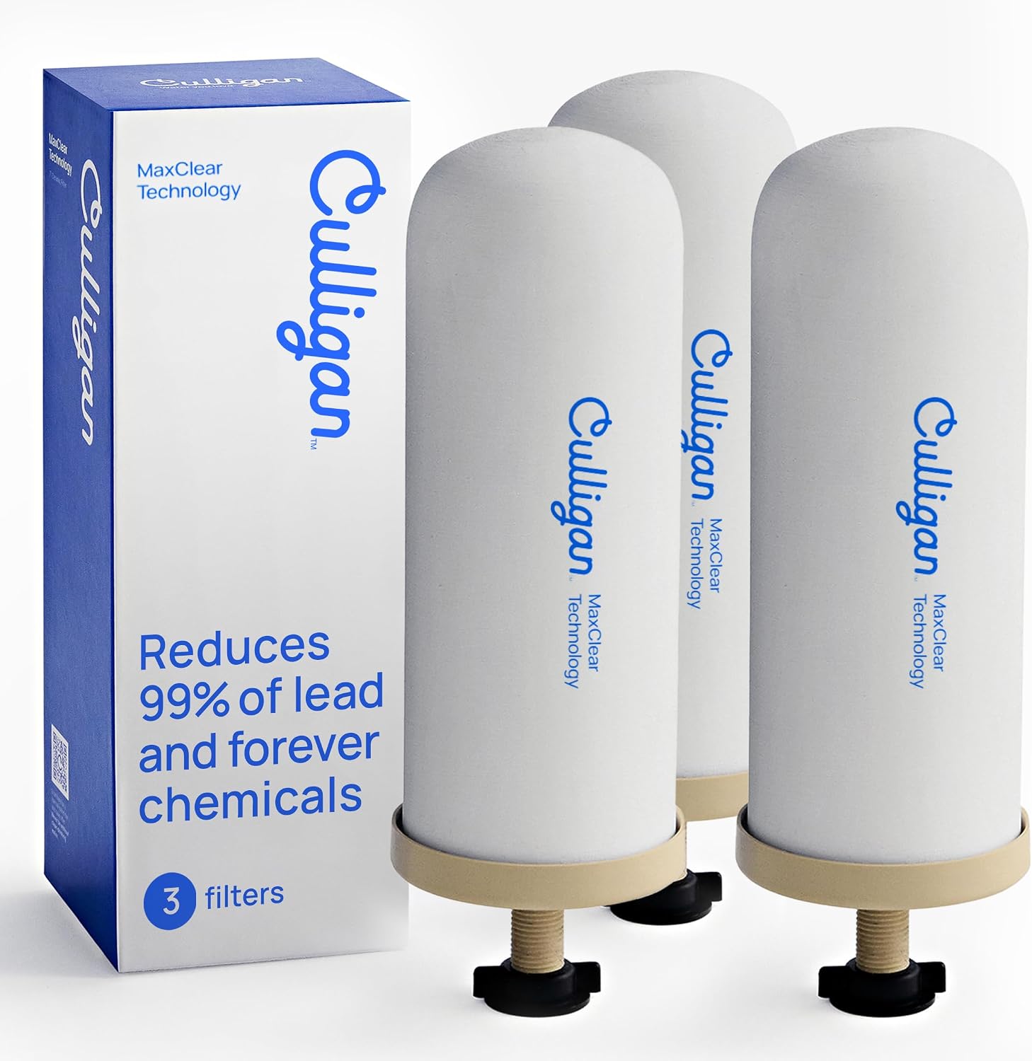 Detalle de Culligan MaxClear 7” Gravity Water Filter Replacement (2-Pack) for ProOne & Berkey Systems