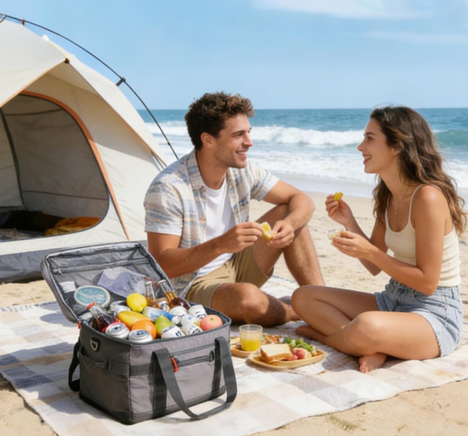 Detalle 2 de TOURIT Soft Sided Cooler Bag (48/60 Cans) – Large Collapsible & Leakproof Ice Chest for Picnic, Beach, Camping