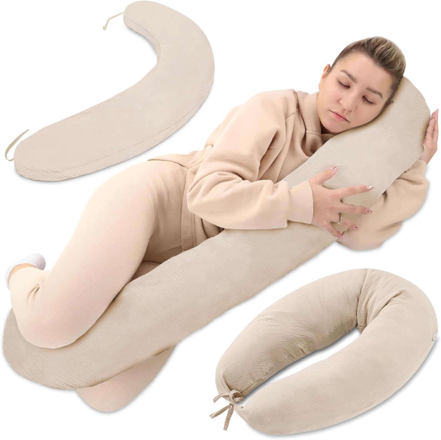 Totsy Baby Cuscino allattamento e gravidanza Mussola 190 cm (forma a C)