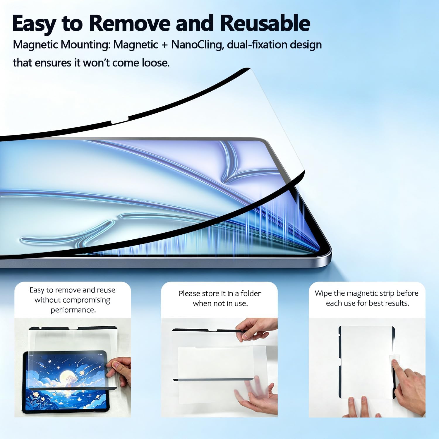 Thumbnail 3 de Phimoos layiPad0013 着脱式磁気ペーパーフィルム iPad Pro 13インチ M5/M4対応・マット仕様