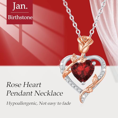 Detalle de MISUMOR Collar Mujer con Colgante de Corazón Rosa – Regalo Original para Ella