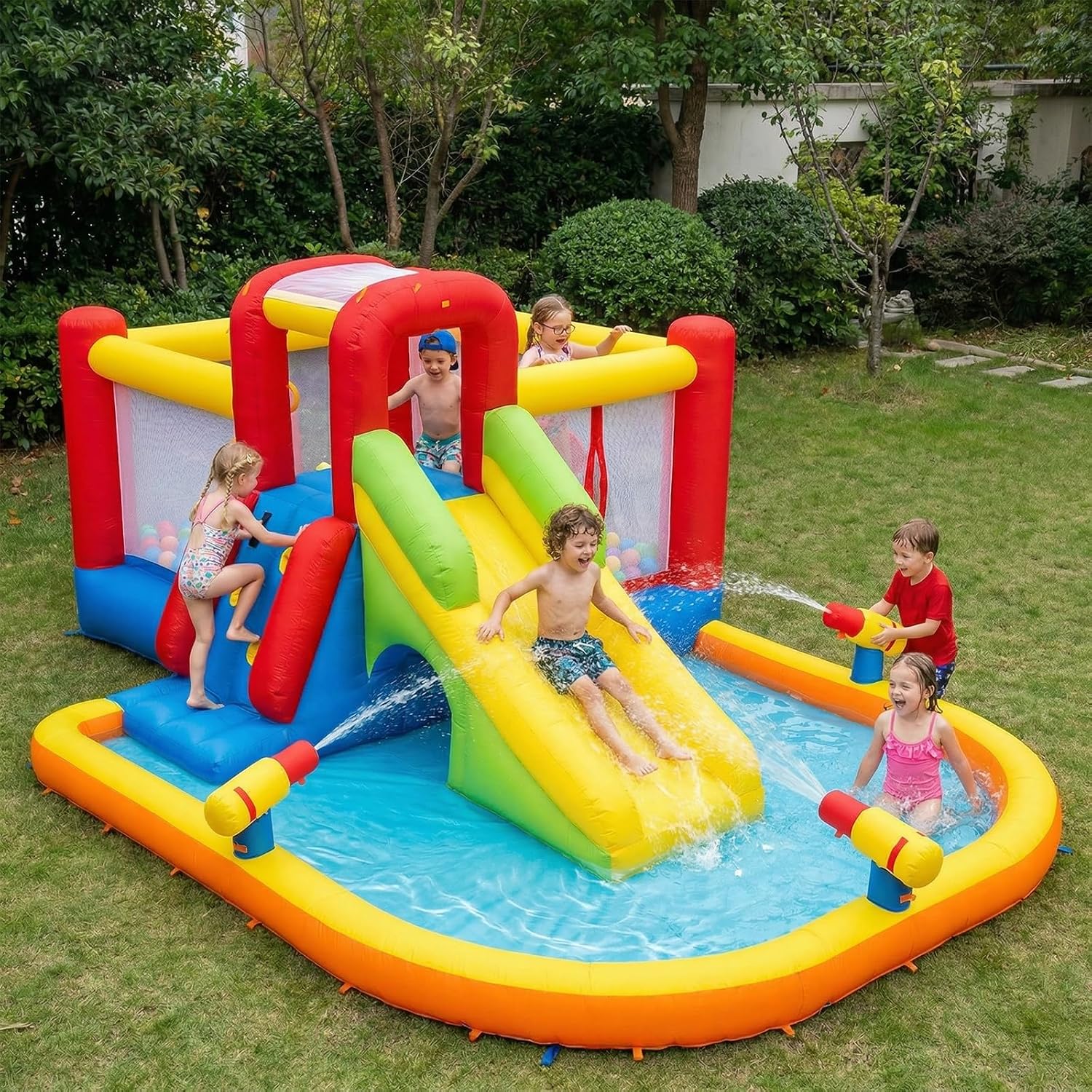 Detalle de Ballsea Castello gonfiabile con ventola: divertimento multisensoriale per indoor e outdoor