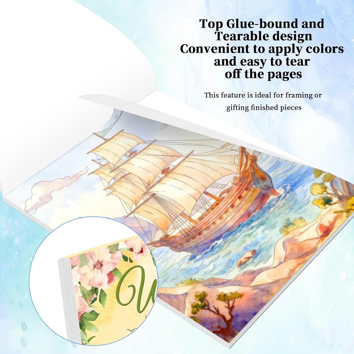 Thumbnail 4 de Kalysky Watercolor Coloring Books, 160 GSM Paper
