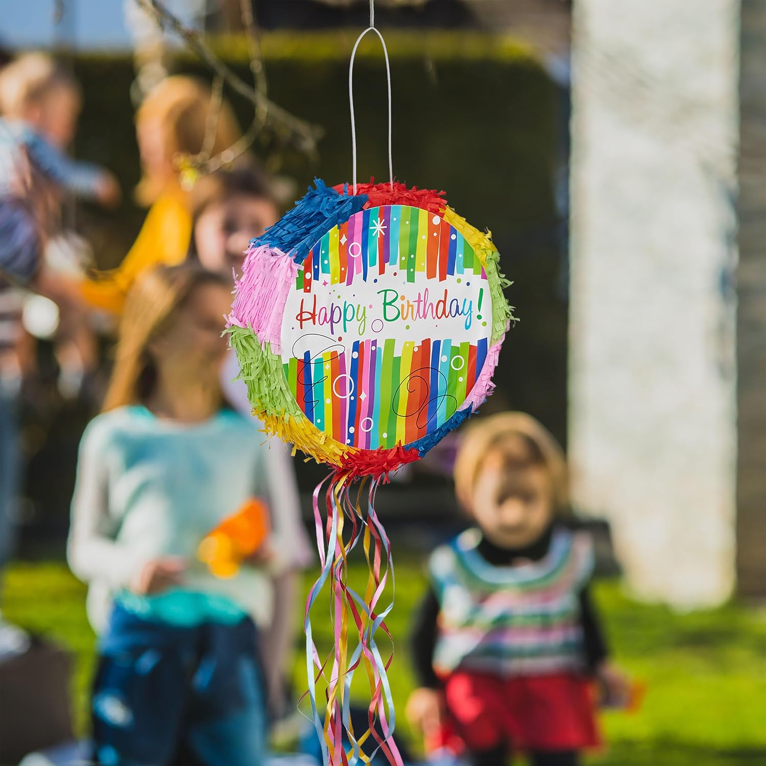 Detalle de Relaxdays Pinata «Happy Birthday» — Pinata décorative à remplir soi-même, 32×9 cm, multicolore