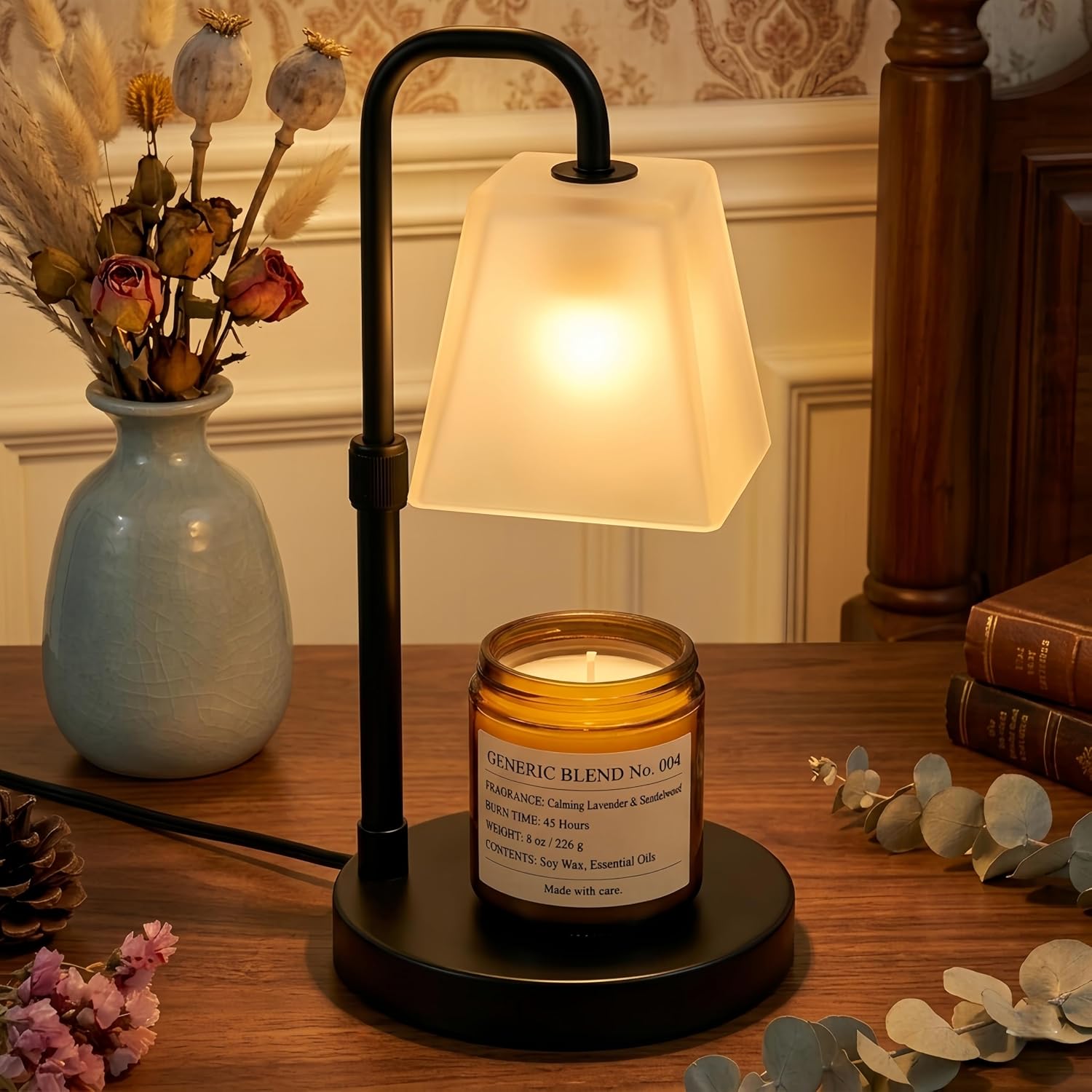 Detalle de JIMEI C07E3-1-070000 Candle Warmer Lamp, Black, Timer and Adjustable Height