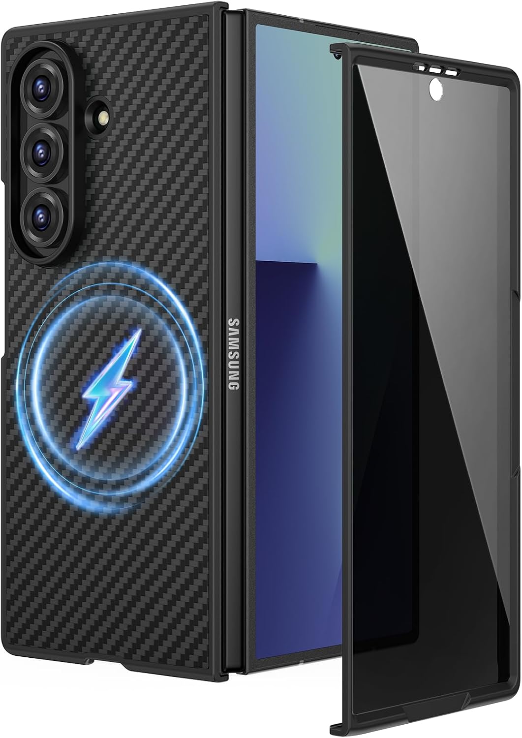 Detalle de HWeggo Magnetic Case for Z Fold 7 with Privacy Screen Protector