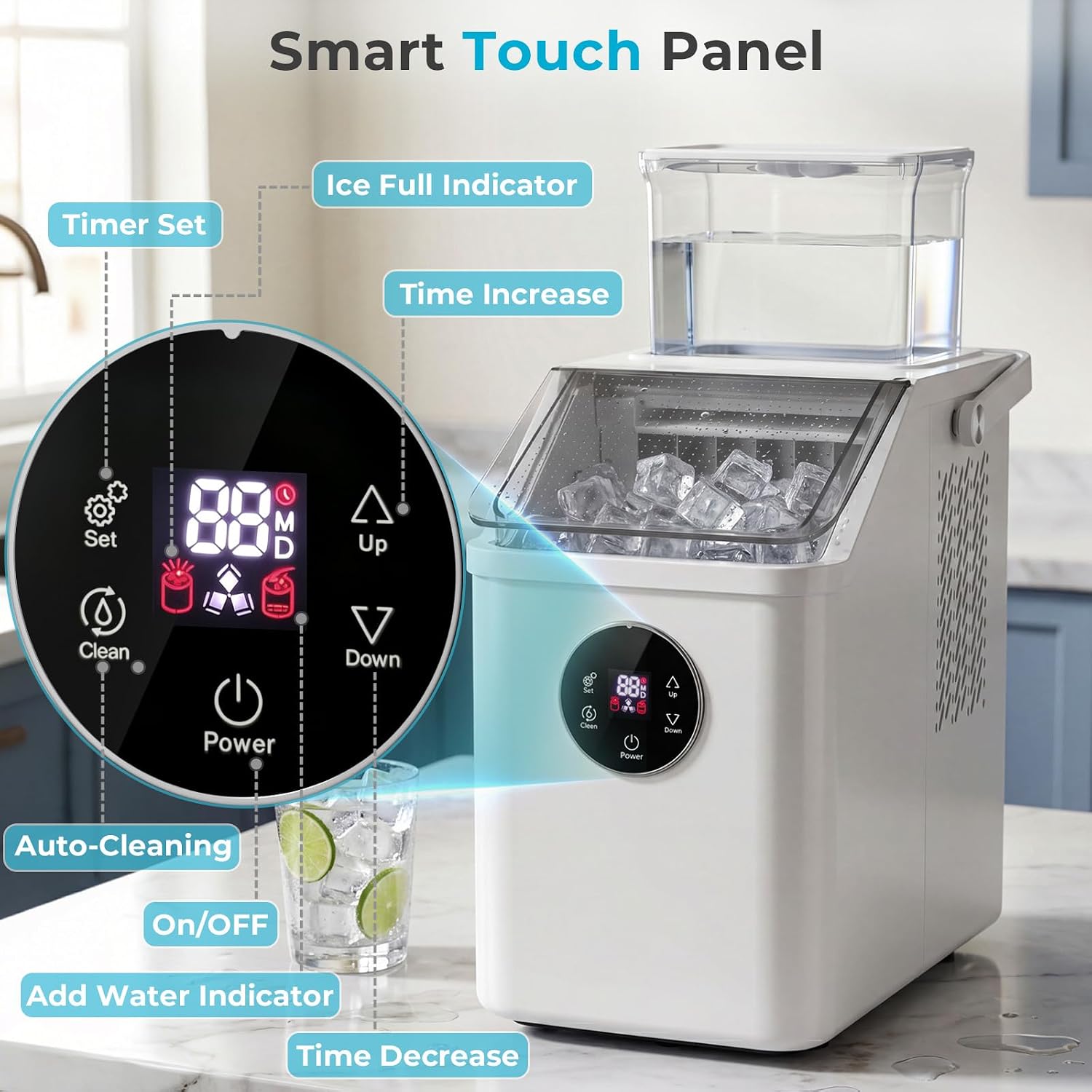 Thumbnail 4 de Electactic HZB-12F Countertop Ice Maker, Adjustable Square Ice, 26 lb Daily Output