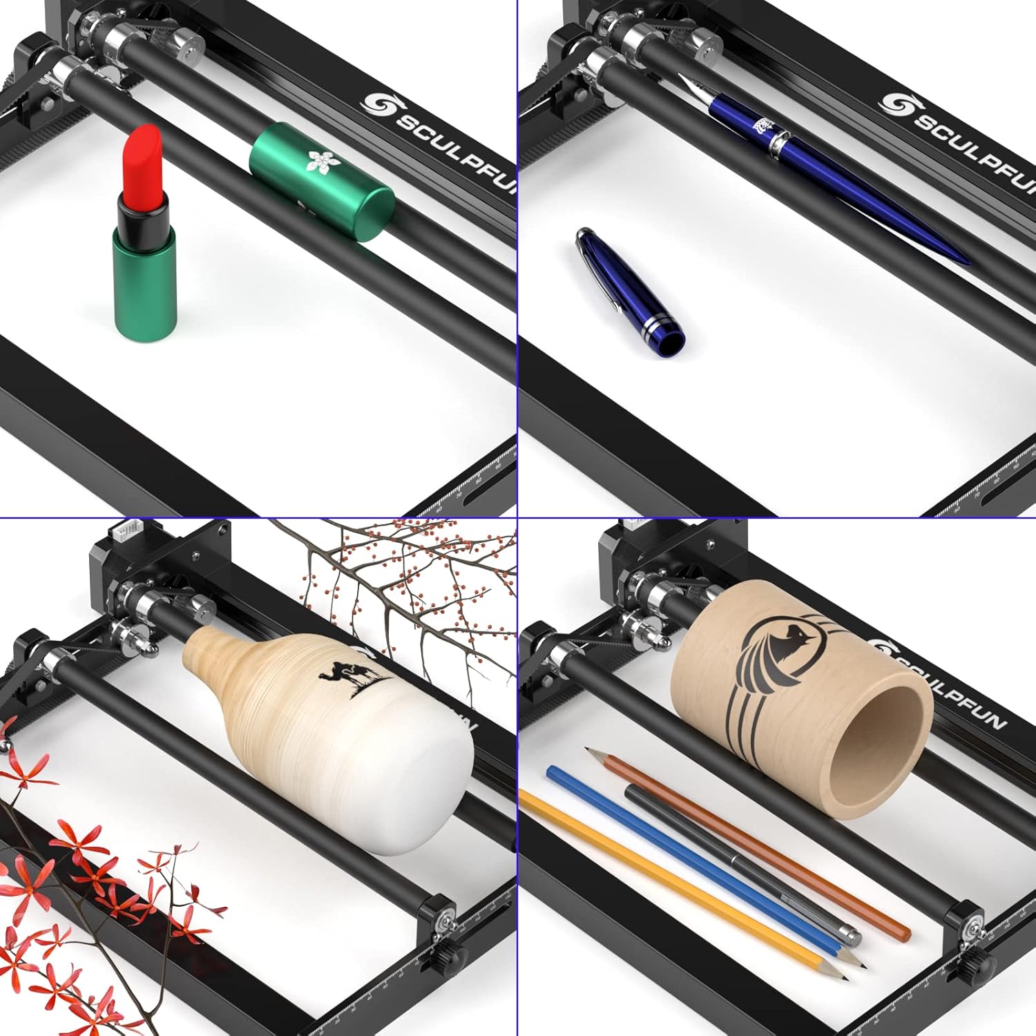 Detalle de SCULPFUN Rouleau Rotatif Laser d’axe Y pour S9, S10 et S30 — gravure cylindrique jusqu’à 360°