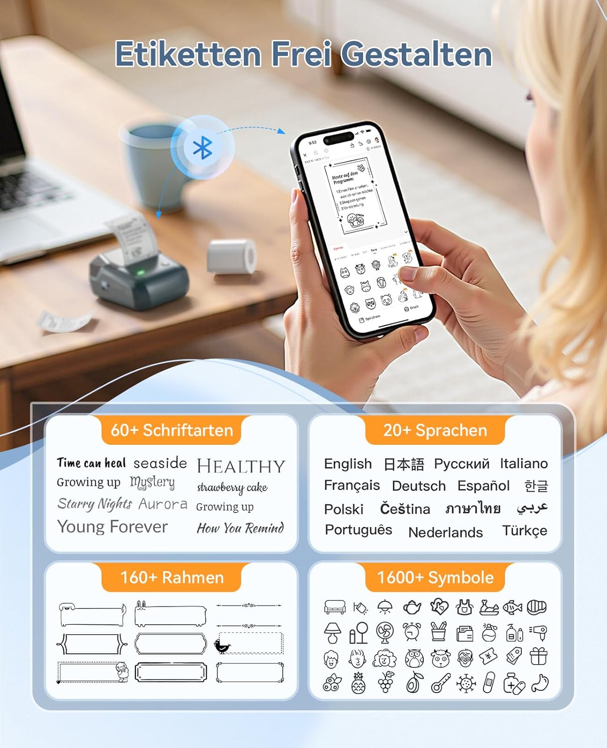 Thumbnail 6 de NIIMBOT B1 Etikettendrucker – wasserdichte Etiketten, Bluetooth, 20–50 mm Druckbreite