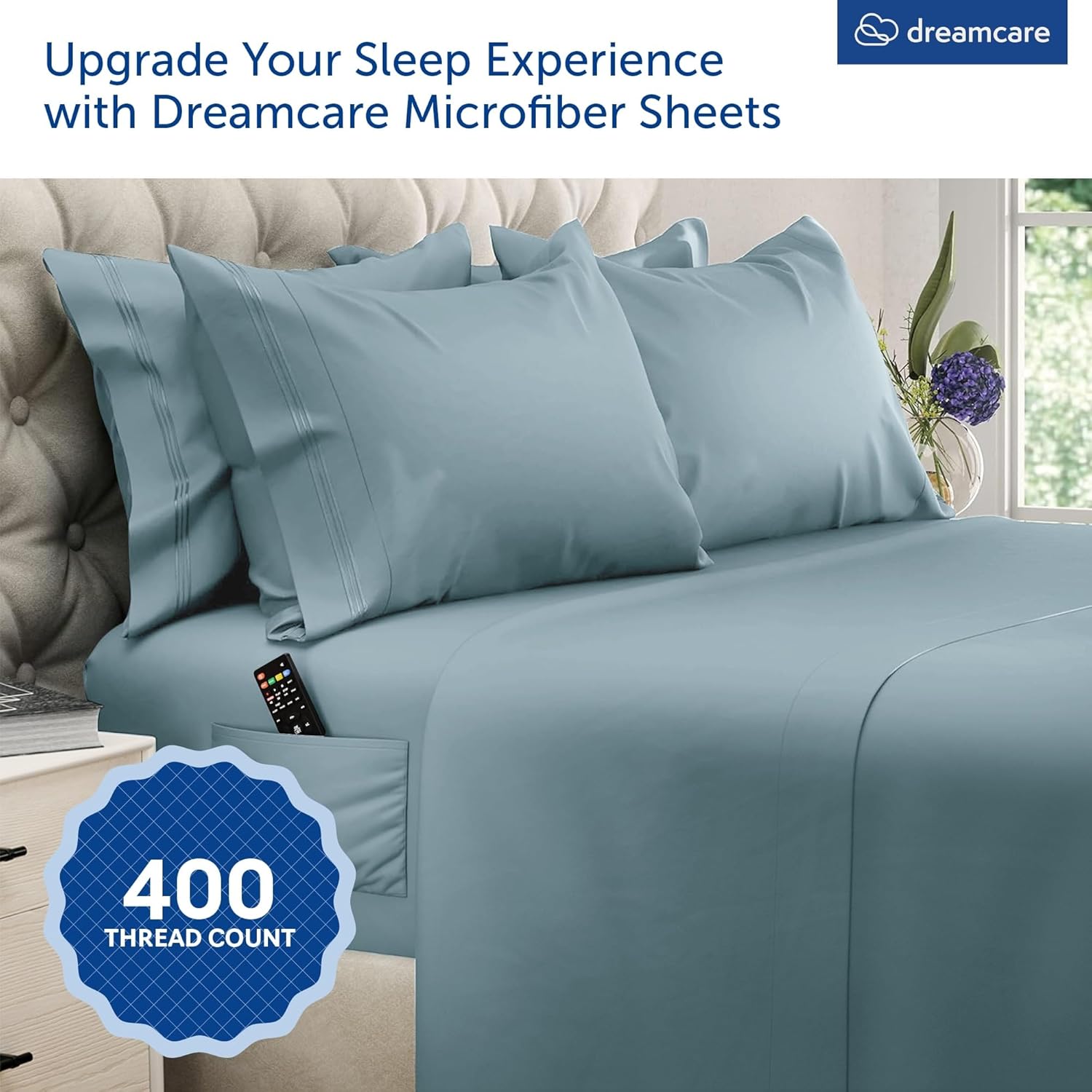 Thumbnail 1 de DREAMCARE King Size Sheets Set - 6 pcs with Extra Deep Pockets and Side Pockets
