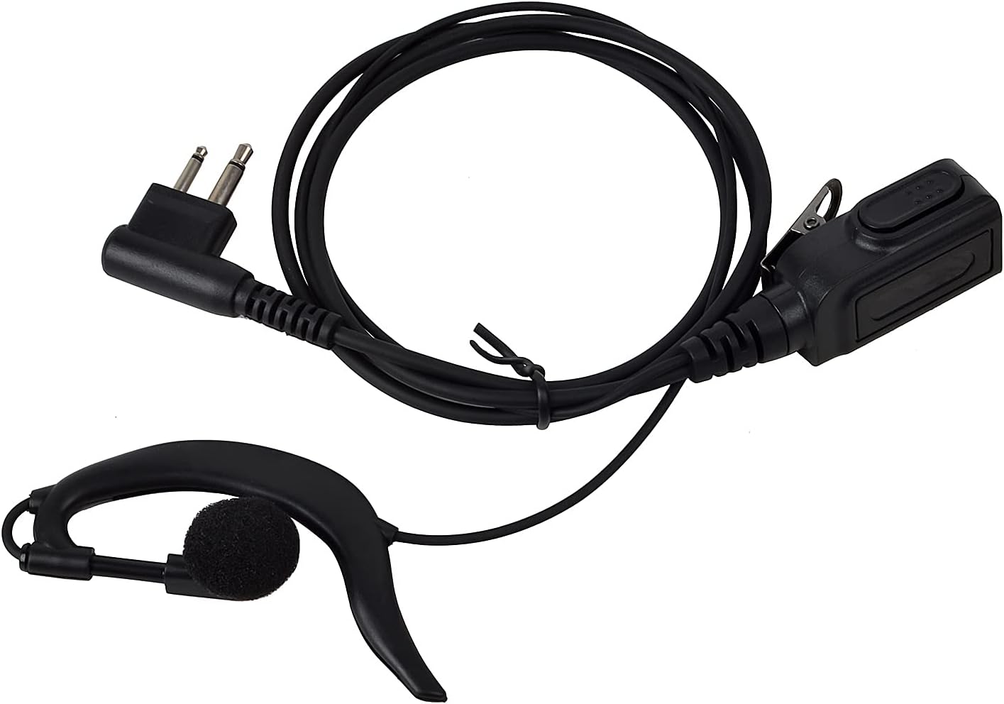 Detalle 1 de HYS Security Bodyguard G-Shape earpiece with mic and PTT for compatible Motorola walkie talkies