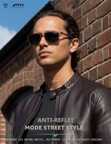Thumbnail 2 de ATTCL Lunettes de soleil polarisées UV400 AL-MG pour homme – Rouge/Gris effet miroir, taille M