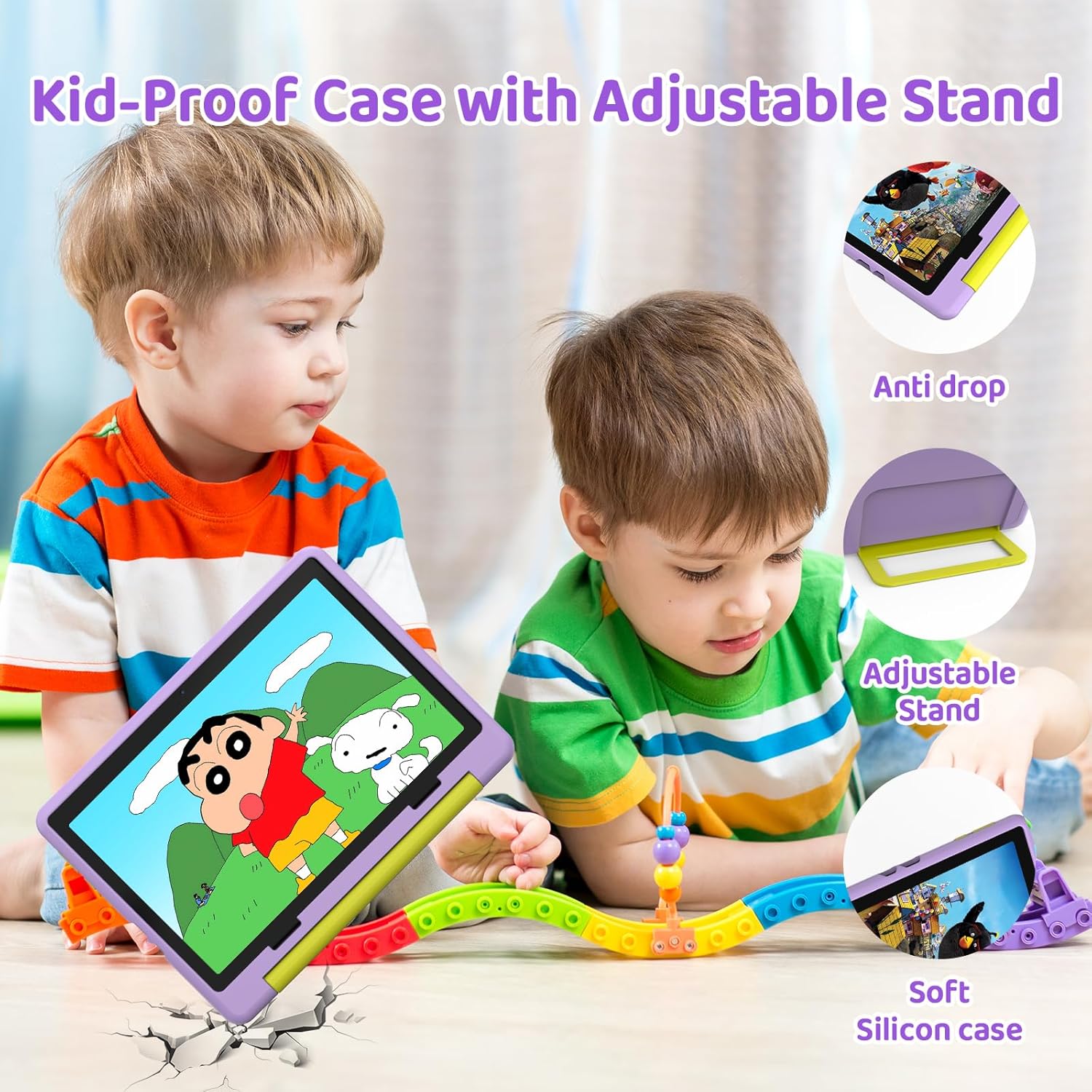 Detalle de Tablet Bambini 10" Android 15 Octa-Core: 20 GB RAM, 64 GB ROM espandibile fino a 1 TB, controllo parentale e custodia protettiva