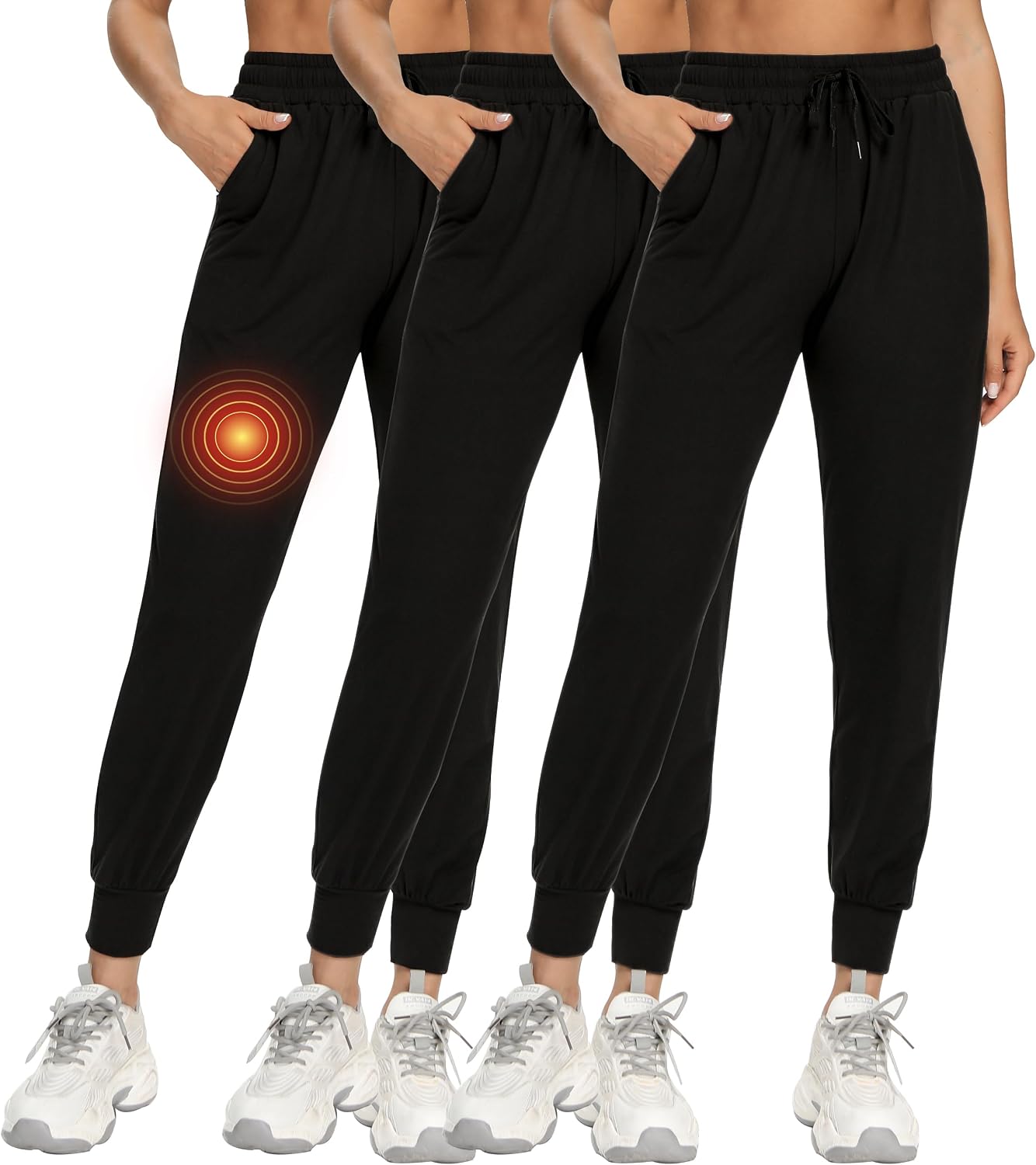 Detalle de we fleece Fleece-Lined Women's Thermal Joggers with Pockets, Navy Blue, Medium