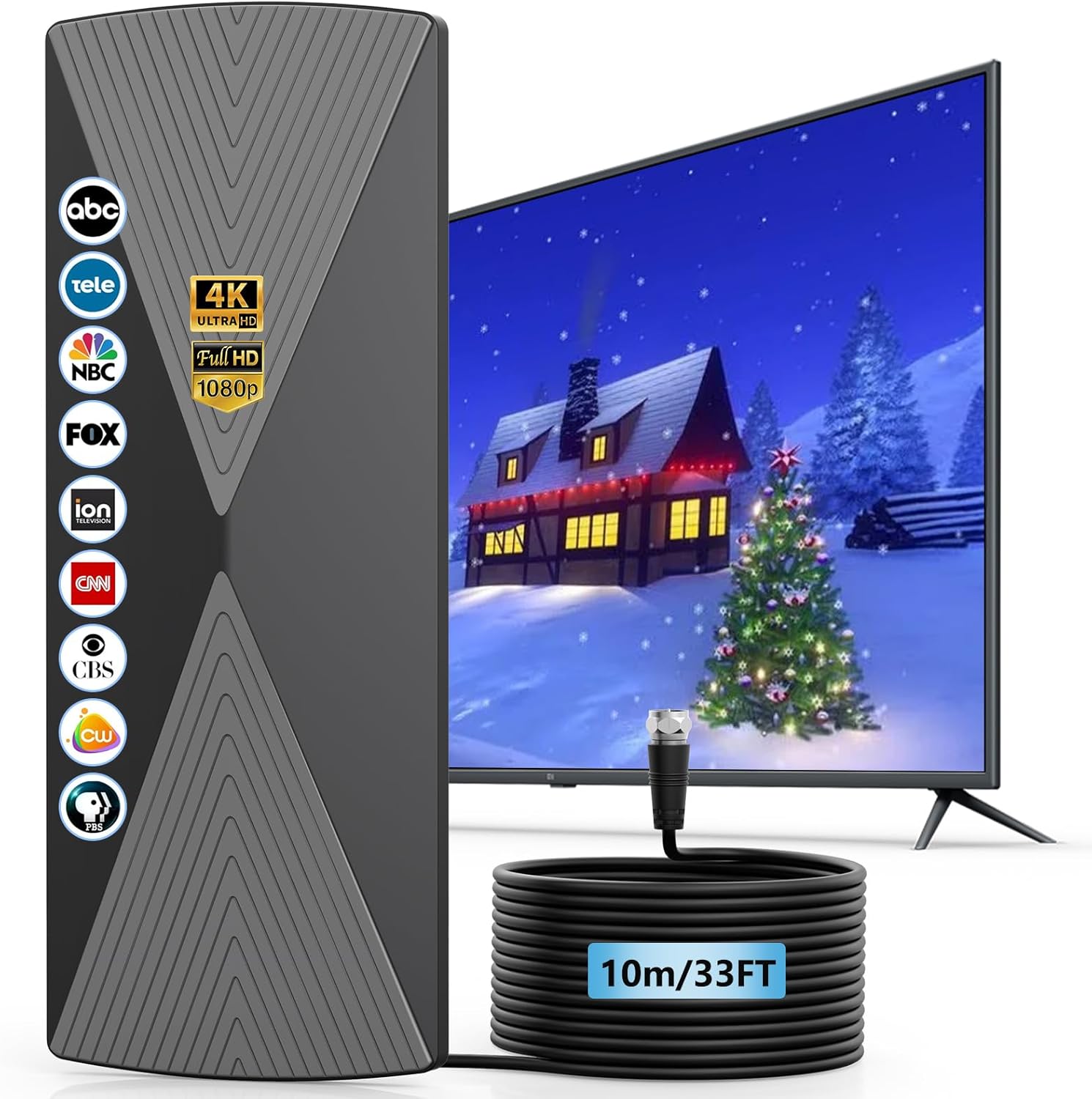 Detalle de 2025 Long Range TV Antenna 33ft Cable
