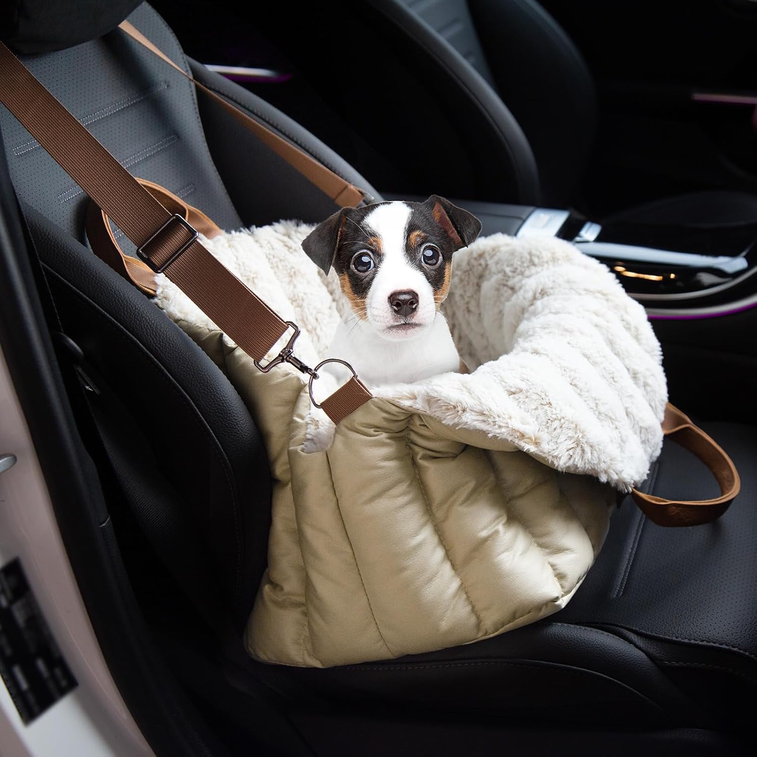 Detalle 2 de ClevaHome sac de transport pour petit chien (jusqu’à 4,5 kg) – siège auto antidérapant et panier de voyage 3-en-1