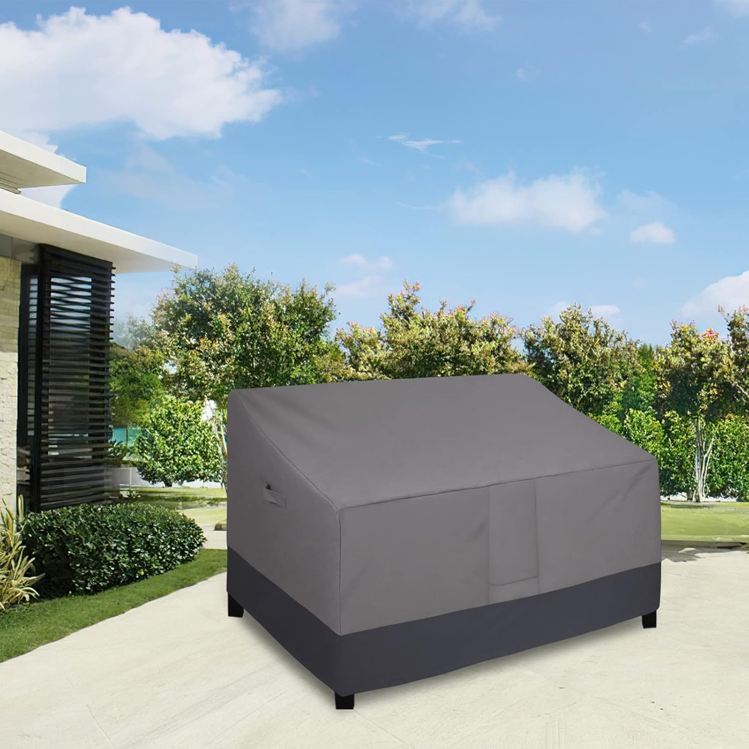 Detalle 2 de Easy-Going Outdoor Loveseat Cover, 600D Waterproof Oxford Fabric, Gray