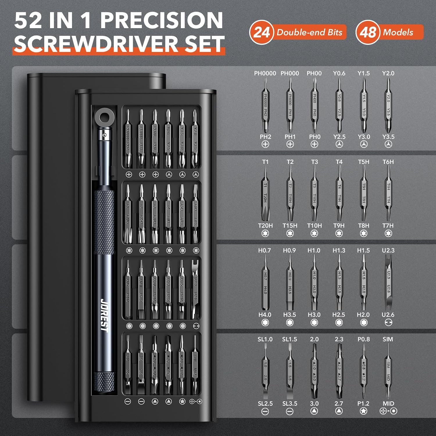 Thumbnail 5 de Jorest AJJOJM0601ORDJPR1 52-in-1 Precision Screwdriver Set with Magnetic Bits