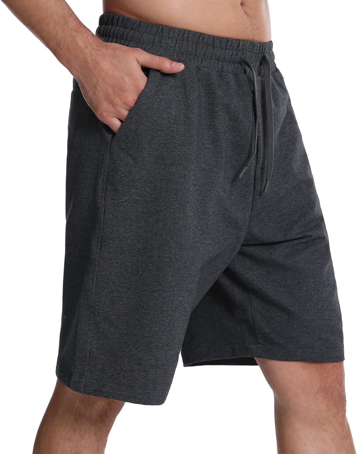 Detalle de Short de détente homme avec poches profondes en jersey (coton/polyester/élasthanne) — idéal course et entraînement