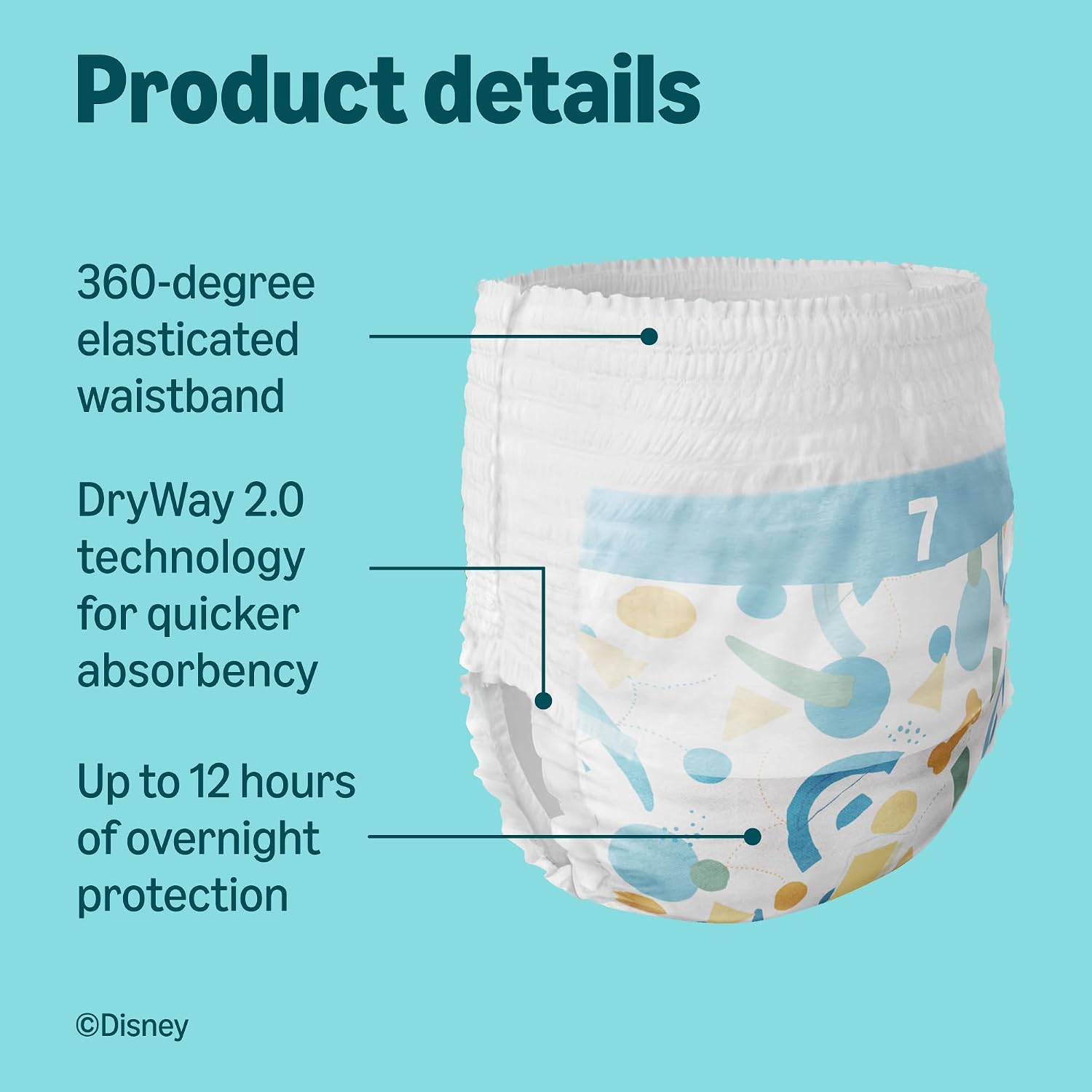 Thumbnail 1 de by Amazon Disney Nappy Pants – Size 7 (17+ kg), 112 Pants (2 Pack x 56)