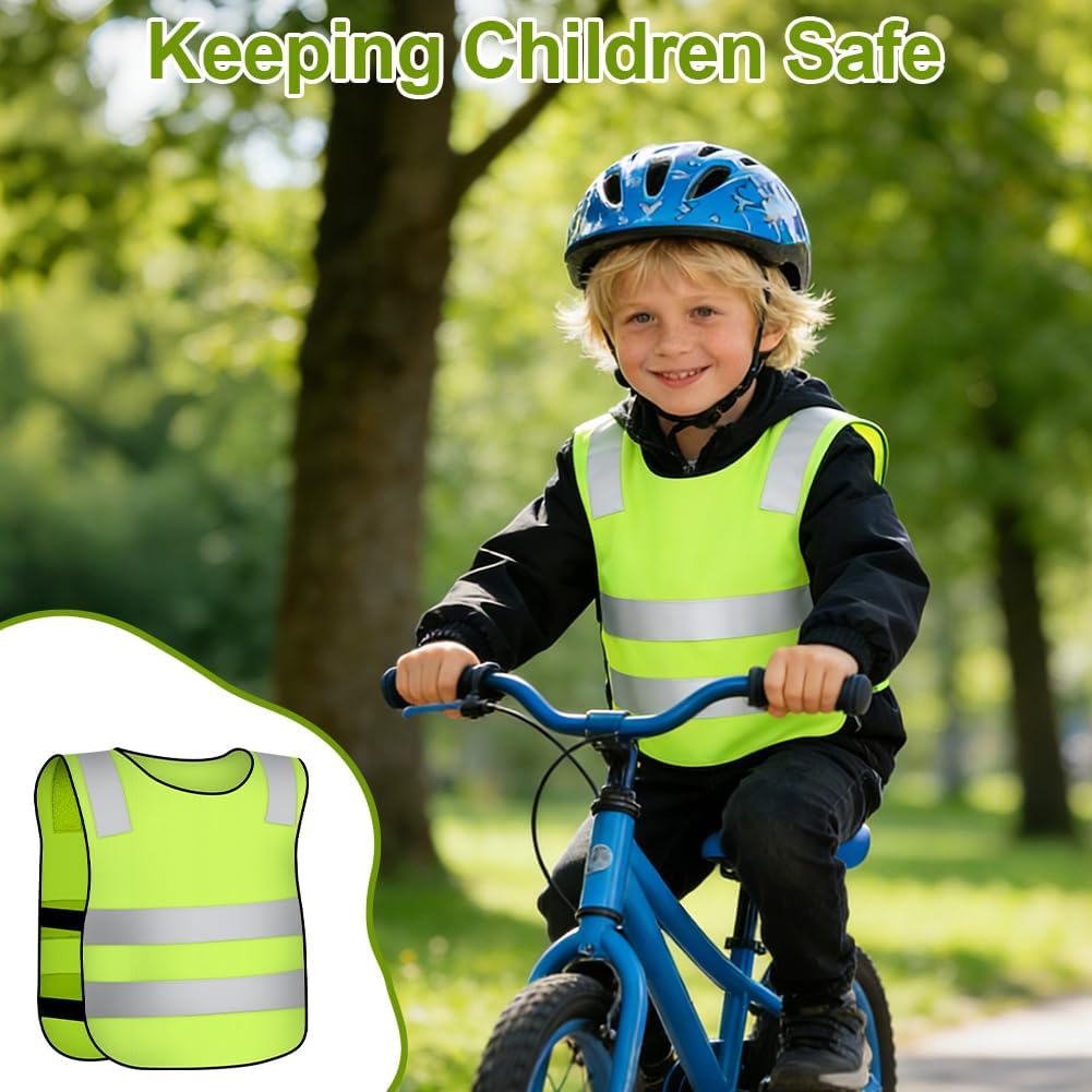 Thumbnail 3 de AYBUY 2 gilet di sicurezza rifrangenti per bambini (2 pezzi) con bande ad alta visibilità