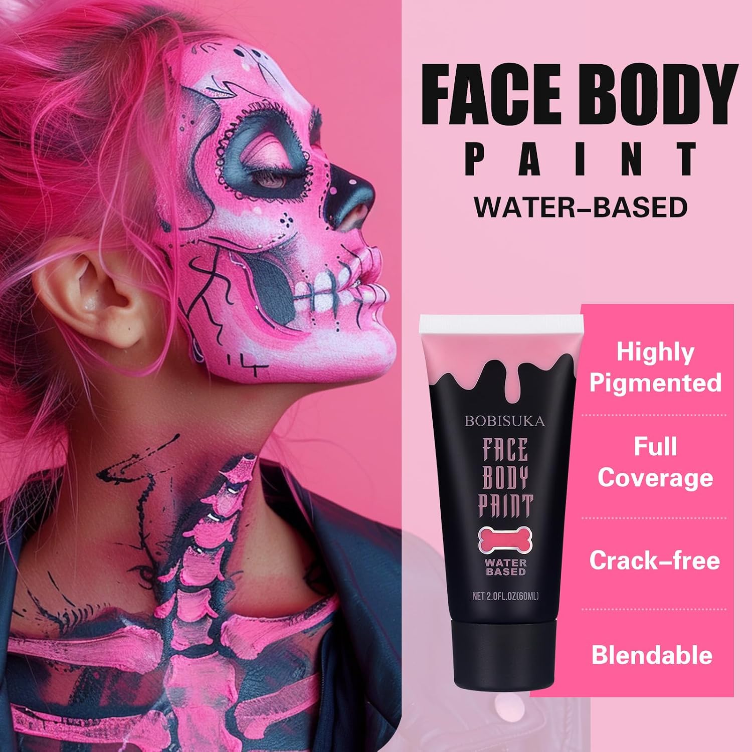 Detalle 2 de BOBISUKA Pink Face and Body Paint, Water-Based, Washable 18-Color Set