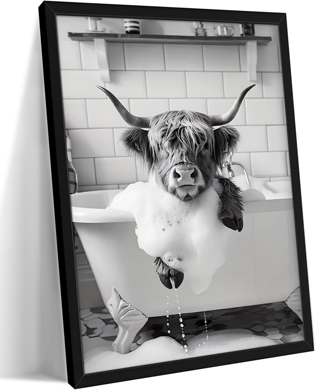 Detalle de Highland Cow Canvas Wall Art 10x8