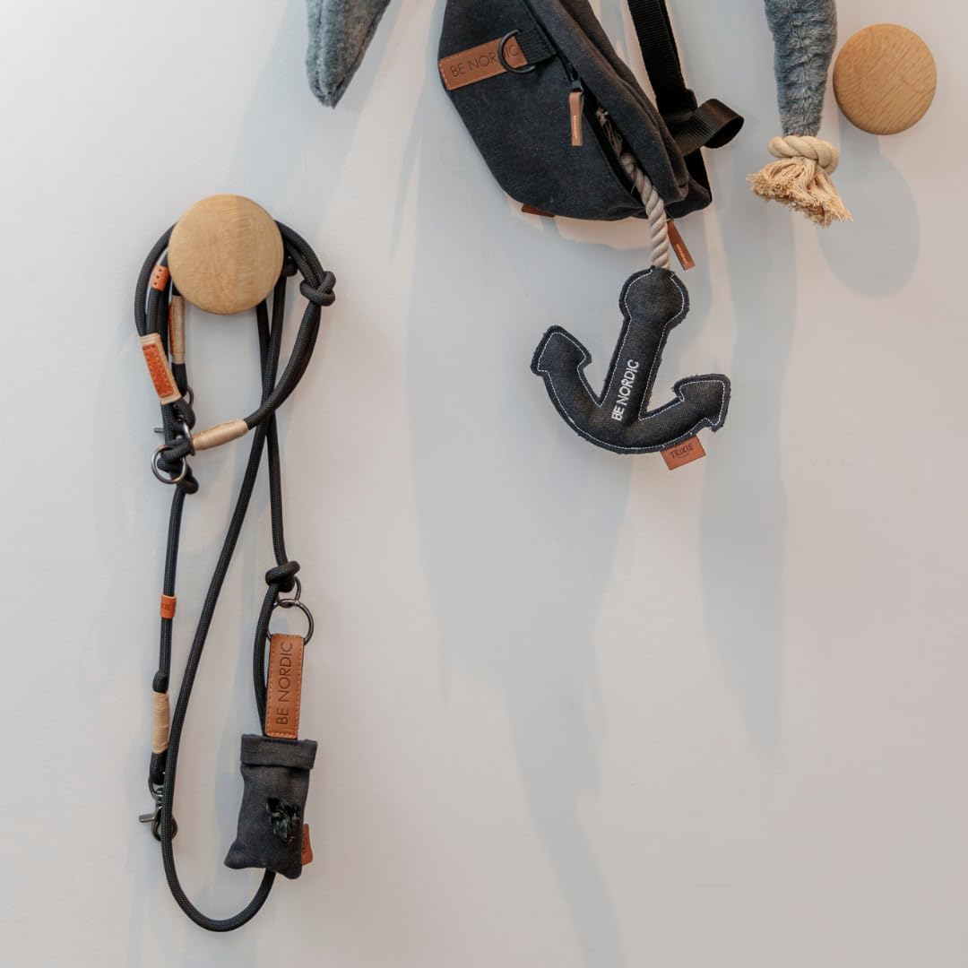Detalle 1 de TRIXIE Guinzaglio BE NORDIC V-Linea L–XL, 2,00 m Ø 13 mm, nero/sabbia – stile nordico per cani grandi
