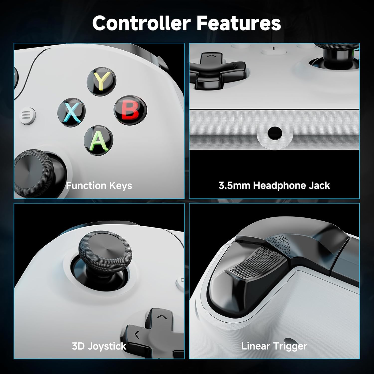 Detalle de YCCTEAM Wired Controller for Xbox One – Reliable wired gamepad with 3.5mm jack