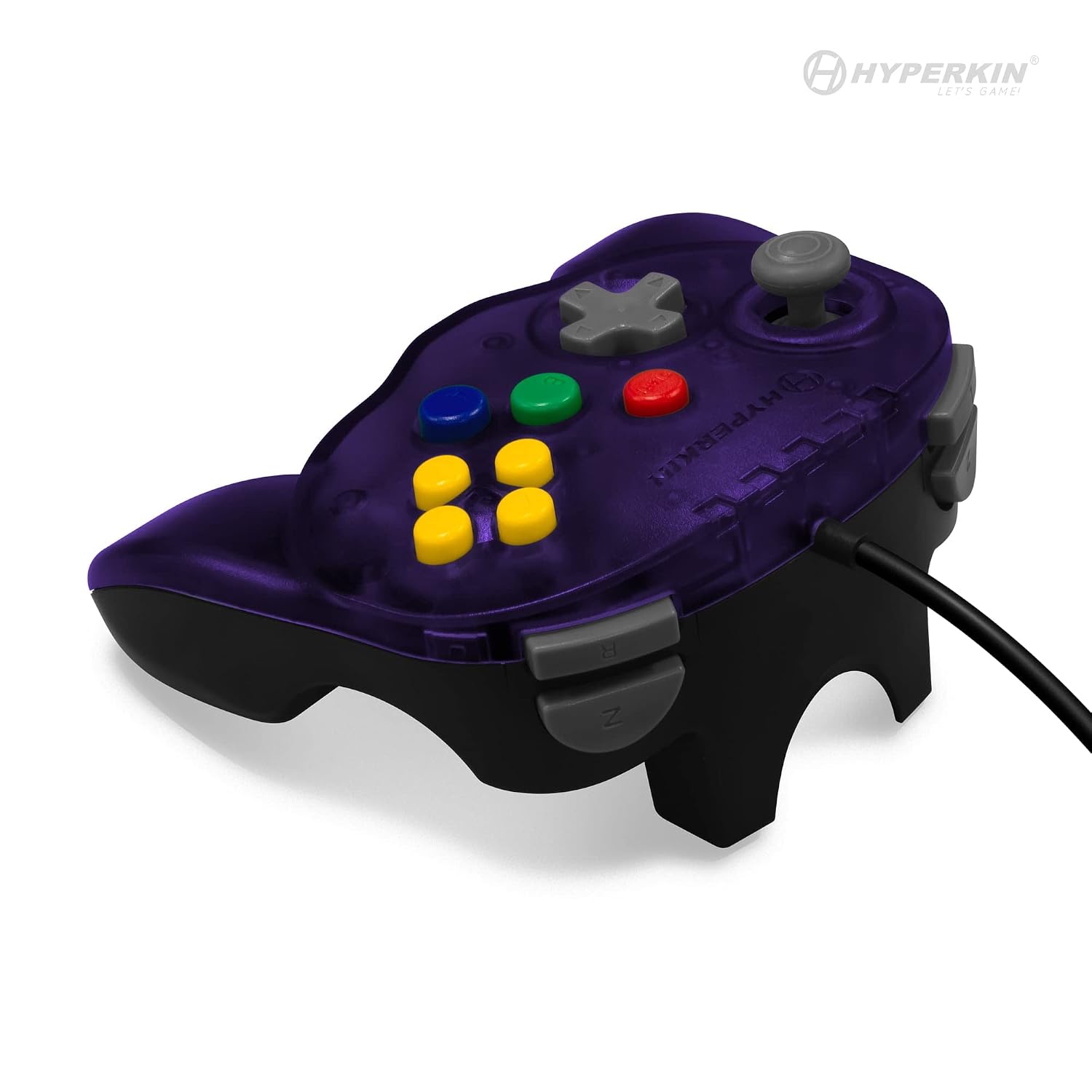 Detalle de Hyperkin Fleet Admiral Wired Nintendo 64 Controller, Violet, Dual Z Buttons