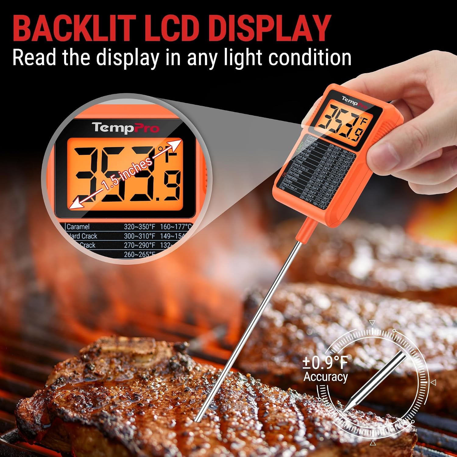 Detalle 2 de TempPro TempDip PLUS TP510 Digital Candy Thermometer with 10-Inch Probe