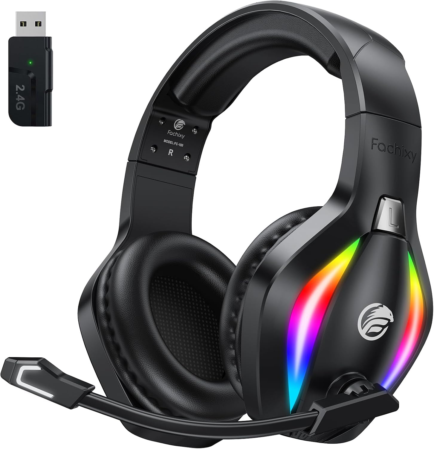 Detalle de Fachixy Wireless Gaming Headset – 50 h Akku, 2,4 GHz/ Bluetooth, PS5/PS4/PC/Mac/Switch