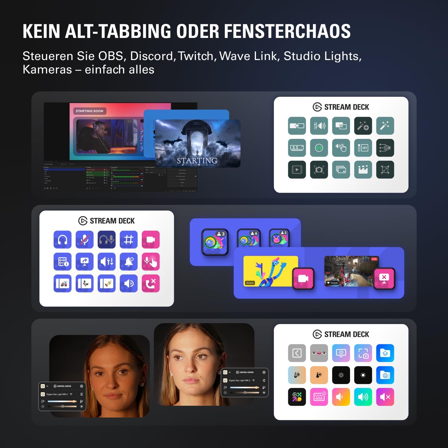 Detalle 2 de Elgato Stream Deck MK.2 White: 15 Makrotasten