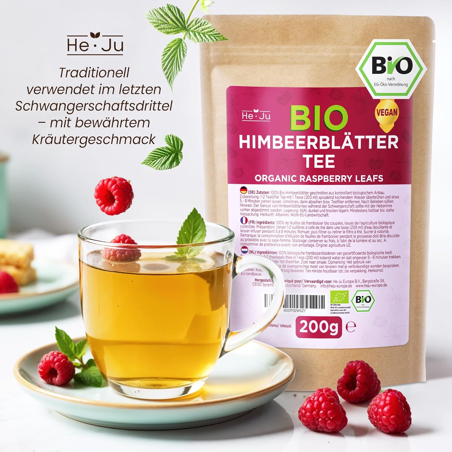 Thumbnail 2 de He-Ju Himbeerblättertee 200 g 🍵