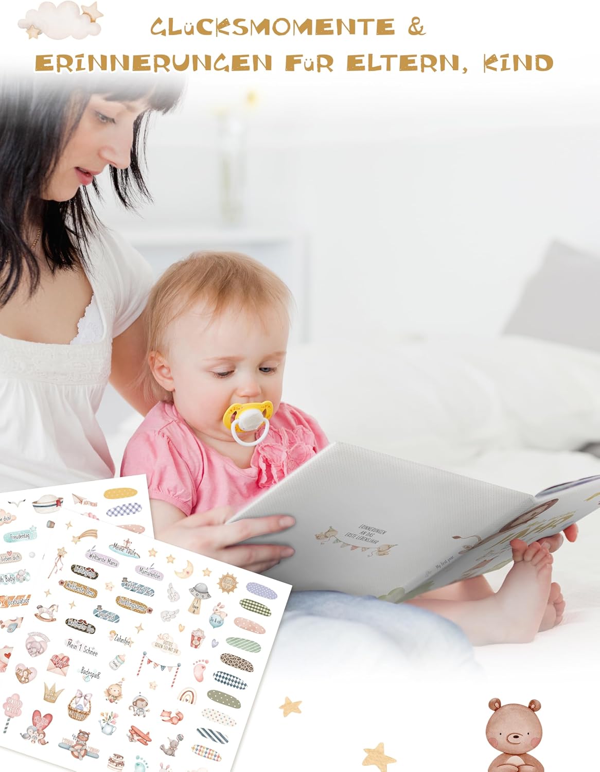 Thumbnail 6 de Hyggartn Mein Erstes Jahr Babyalbum mit 84 Seiten – personalisiertes Erinnerungsbuch für Geburt bis erstem Jahr (21x21 cm, Fuchs)