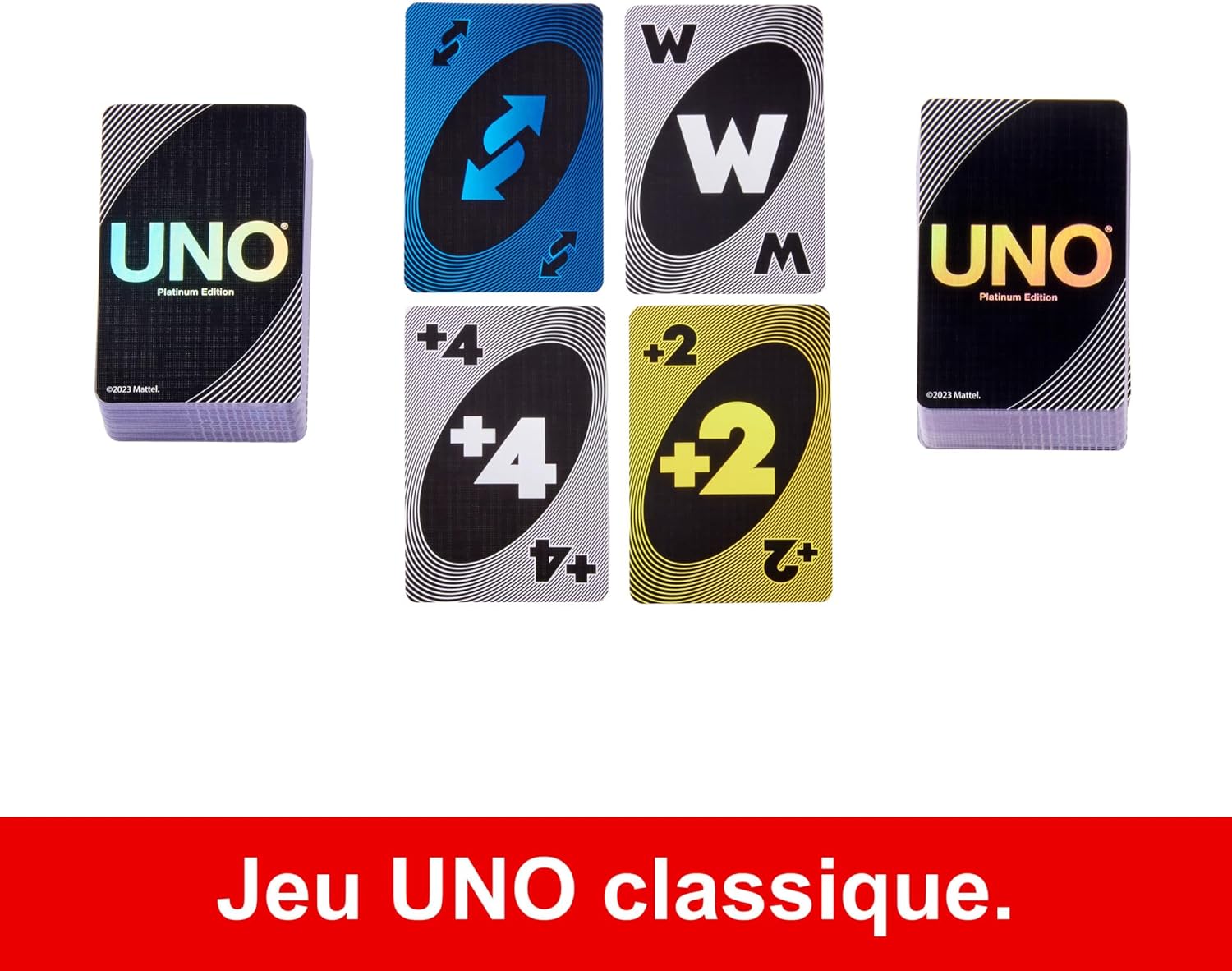 Thumbnail 3 de Mattel Games UNO Édition Platinum (HPY61) – jeu de cartes premium pour soirées, voyages et fêtes