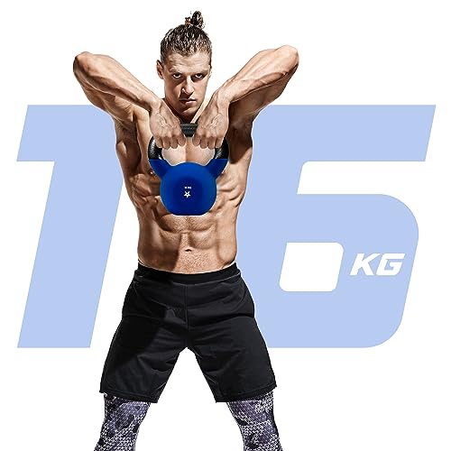 Detalle 2 de Yes4All Pesas rusas de 16 kg con revestimiento de neopreno ( azul oscuro )