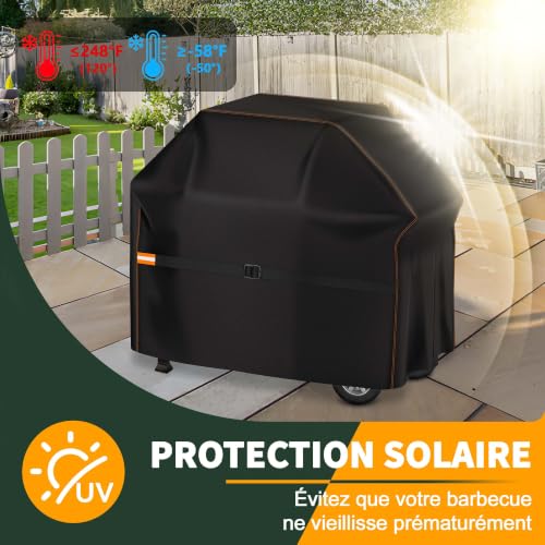 Detalle de Enzeno Housse Barbecue Extérieur 145 x 61 x 122 cm – Bache imperméable
