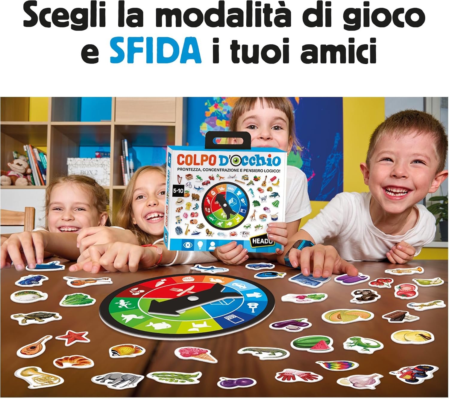 Detalle de HEADU - Colpo d’Occhio: Prontezza, Concentrazione e Pensiero Logico | Gioco da Tavolo per Bambini 5–10 Anni